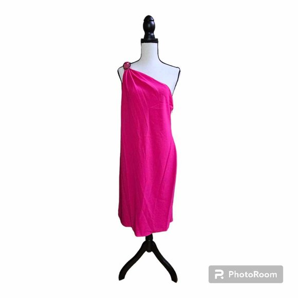 NWT Ralph Lauren Sport Pink One Shoulder Dress Size 12 - Picture 1 of 15